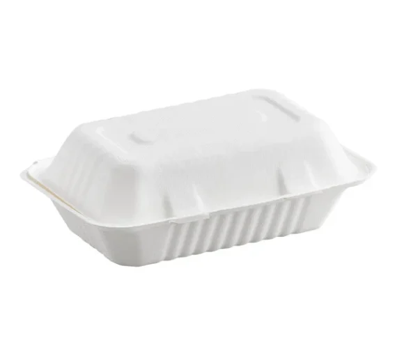 9” X 6” Bagasse Hinged Lid Container [250 Pack]