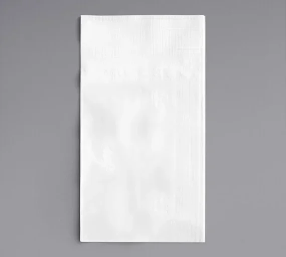 2 Ply 15" x 17" Dinner Napkin Folded, White [20/150]