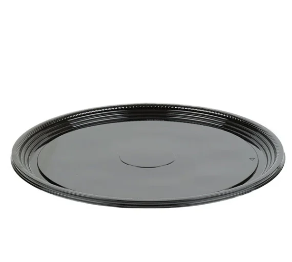 18" Black Round Catering Tray [25/Case]