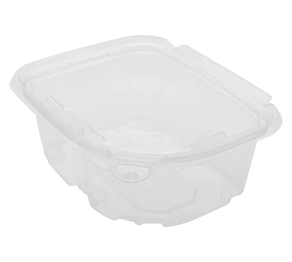 16 oz PET Plastic Tamper Resistant Hinged Lid Deli Container [200 sets]