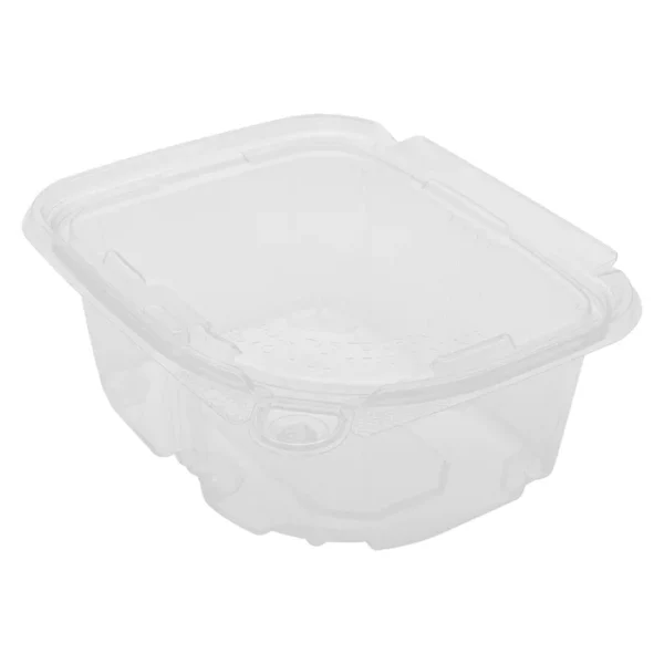 16 oz PET Plastic Tamper Resistant Hinged Lid Deli Container [200 sets]