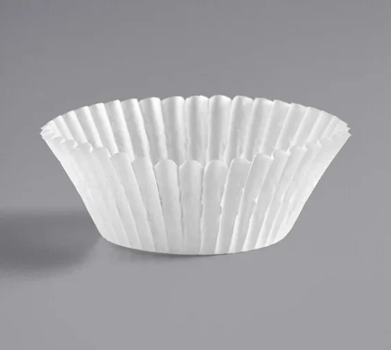 3.5" x 1.5" White Fluted Baking Cup [10,000/Case]