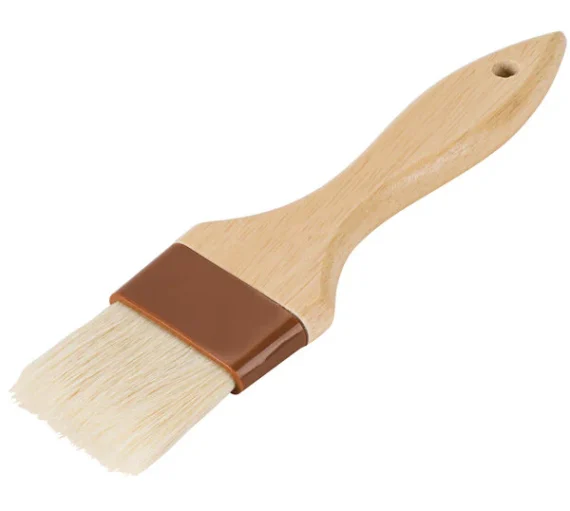 2" Wide Boar Bristle Pastry / Basting Brush with Wood Handle