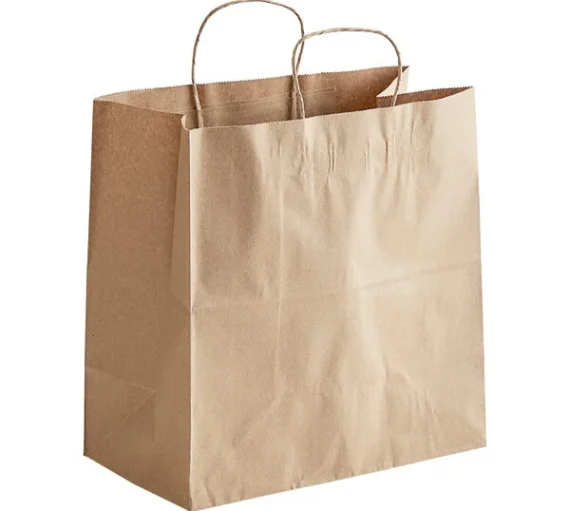 13" X 7" X 13" Kraft Paper Shopping Bag with Handle [250/Case]