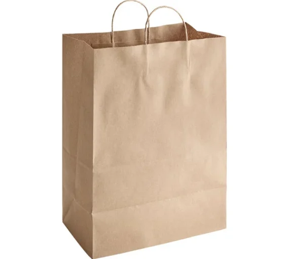 13" X 7" X 17" Kraft Paper Shopping Bag with Handle [250/Case]