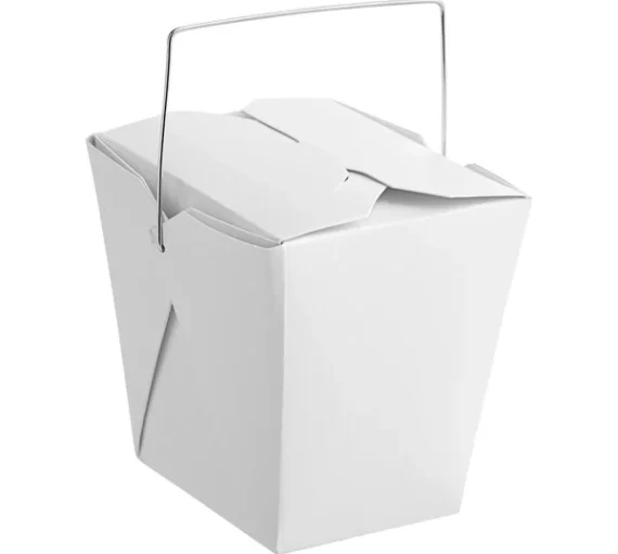 16 oz Noodle Box, With Wire Handle, White [500/Case]