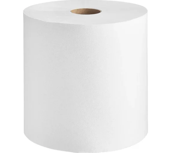 8" Hard wound Towel Roll 600' White, [6 Rolls]