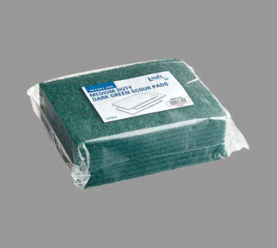 9 X 6 X 3/8 Medium Duty Lavex Scouring Pad [10 Pack]
