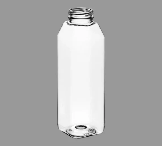 16 oz PET Clear Square Juice Bottle [160 Pack]