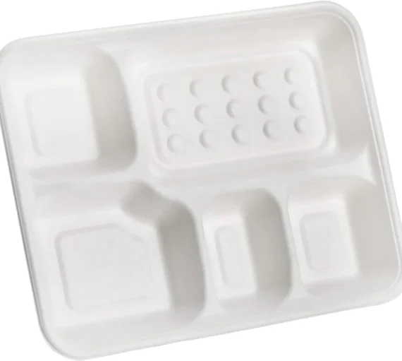 5 Compartment Bagasse Deep Meal Tray [500/Case]