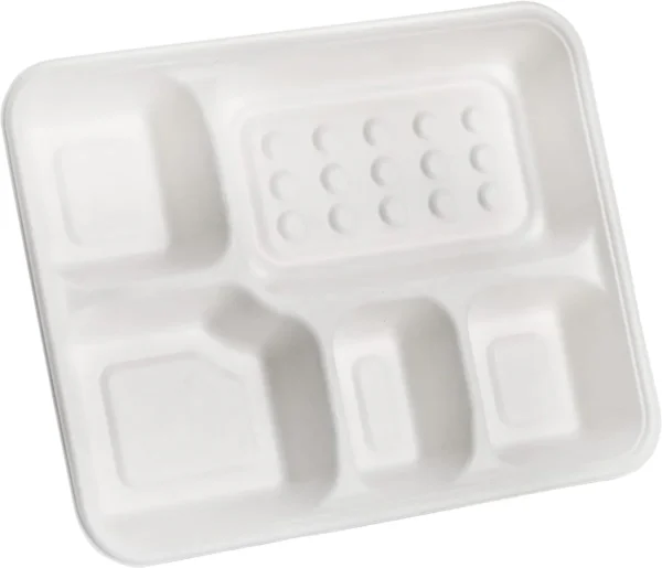5 Compartment Bagasse Deep Meal Tray [500/Case]
