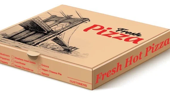 16''x 16''x 2'' Corrugated Printed Pizza Box, Kraft [50/Pack]