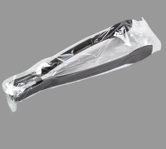 Plastic Serving Tong Black, Individually Wrapped [48 Pack]