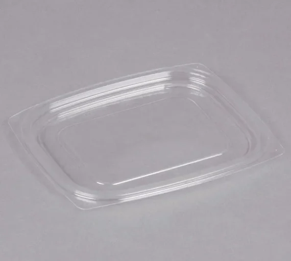 ClearPac Clear Snap-On Flat Lid for 8, 12, and 16 oz. Plastic Containers [1008/Case]
