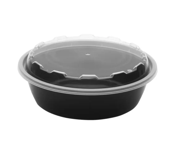 18 oz Cubeware CO-518 Round Microwavable Containers with Vented Lids [150/Case]