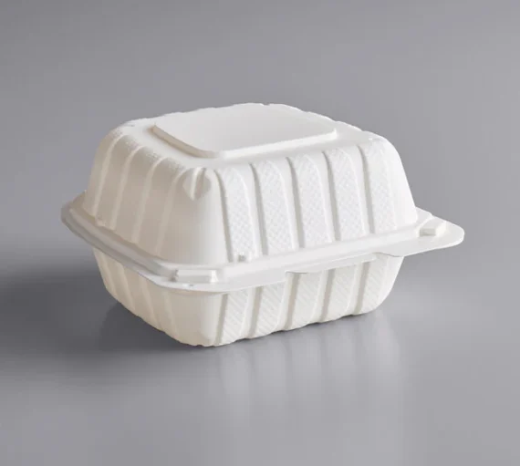 6" x 6" Microwaveable Mineral-Filled Plastic Hinged Lid Containers, White [250 Pack]
