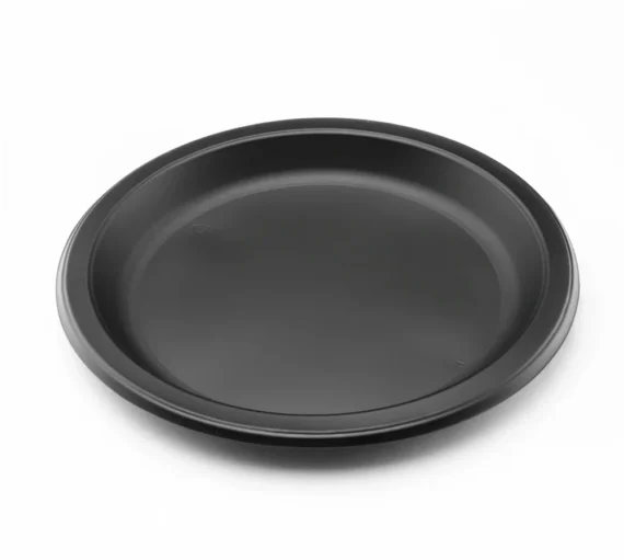 9" Mineral Filled PP Round Plate, Black [500 pcs]