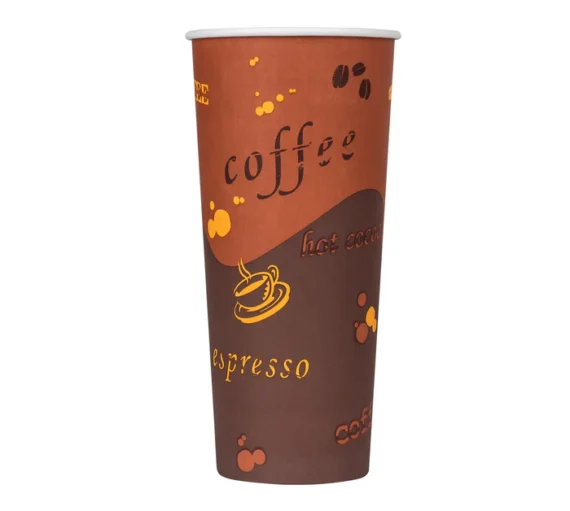 Karat 24 oz Coffee Print Paper Hot Cups [500/Case]