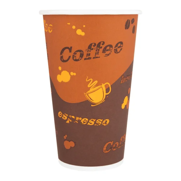 Karat 16 oz Coffee Print Paper Hot Cups [1000/Case]