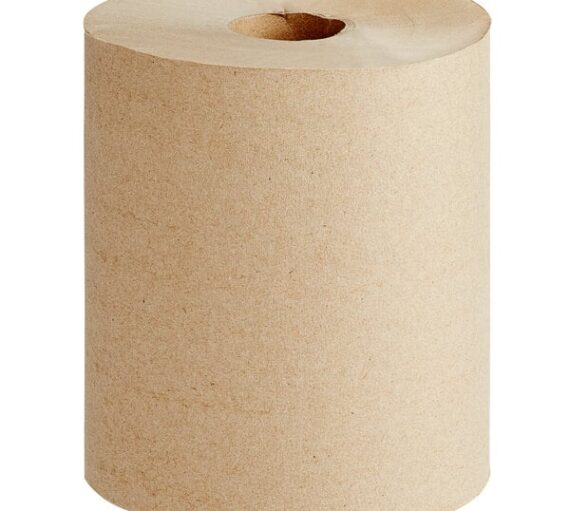 Lavex 8" White Hardwound Paper Towel, Kraft 800' Roll [6 Pack]