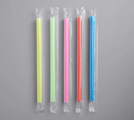 8 1/2" Colossal Neon Wrapped Straw [1600/Case]