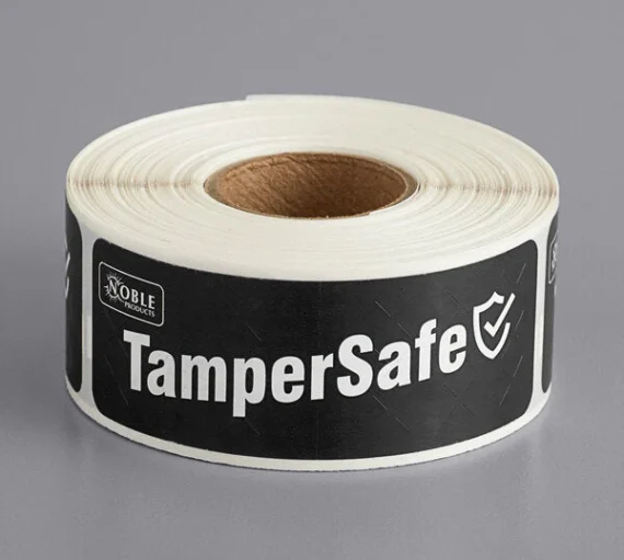 Tamper Evident Black Label Roll 1" X 3" [Temper Safe]