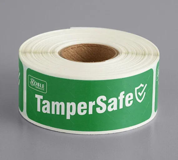 Tamper Evident Green Label Roll 1" X 3" [Temper Safe]
