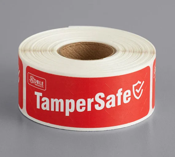 Tamper Evident Red Label Roll 1" X 3" [Temper Safe]