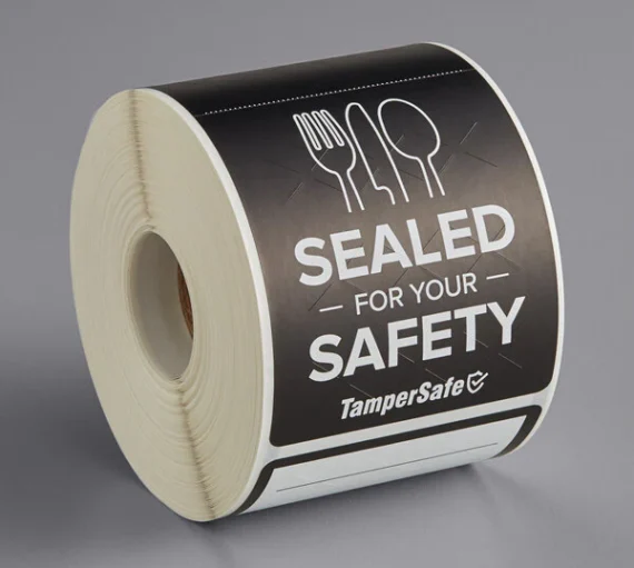 Tamper Evident Black Label Roll 2 1/2" X 6"[Sealed For Your Safety]