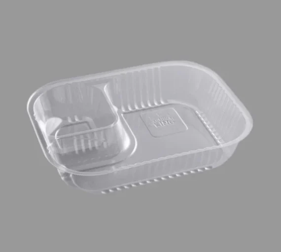 2 Compartment Plastic Nacho Tray, Large [500 Pack]