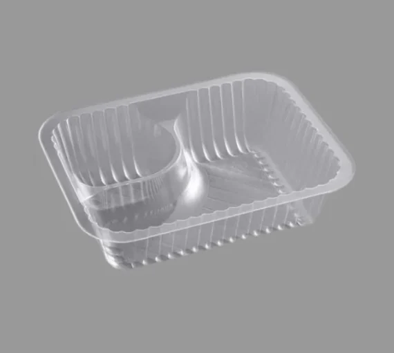 2 Compartment Plastic Nacho Tray, Small [500 Pack]