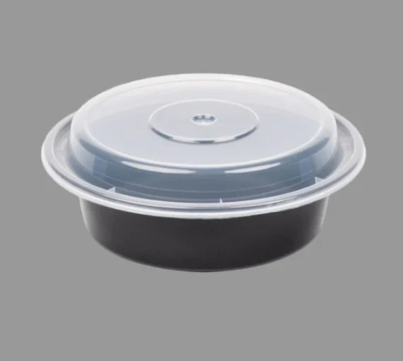 32 oz Pactiv Round Microwavable Containers with Lids [150/Case]