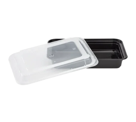 28 oz Microwavable Rectangular Containers with Lids [150/Case]
