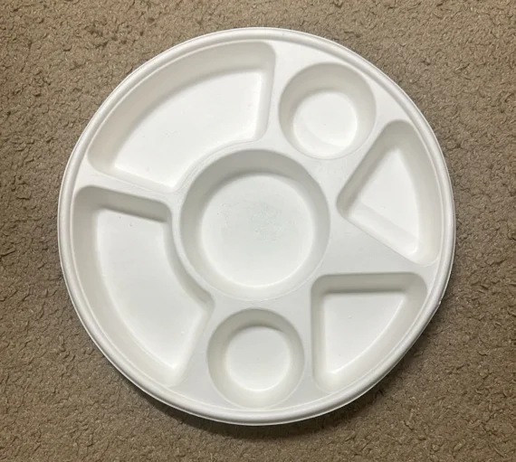 7 Compartment Round Biodegradable Meal Tray [200/Case]
