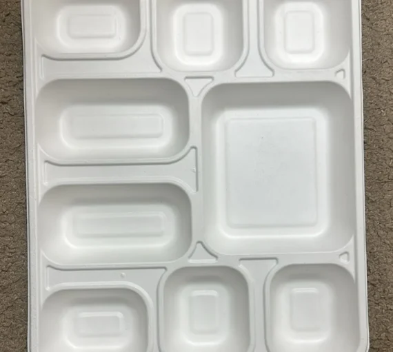 9 Compartment Rectangular Biodegradable Meal Tray [200/Case]