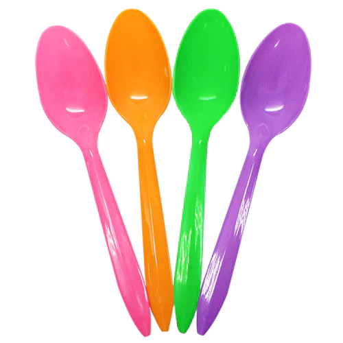 Mixed Color Medium Weight Plastic Teaspoon [1000 Pack]