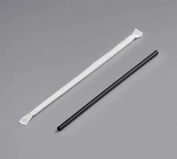 Plastic Giant Straws 7 3/4" Paper Wrapped [300 Pack]